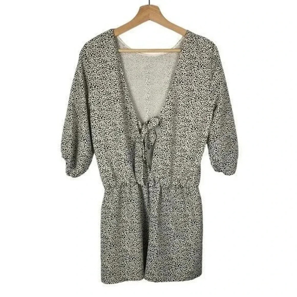 Zara White Black Polka Dot Short Sleeve Romper S - Picture 2 of 5